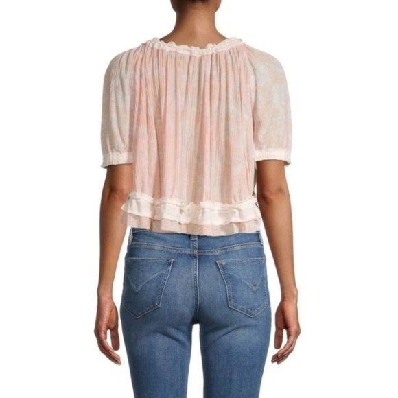 FREE PEOPLE Perfect Day Gathered Top Neutral Combo NWT - Medium - Picture 2 of 3